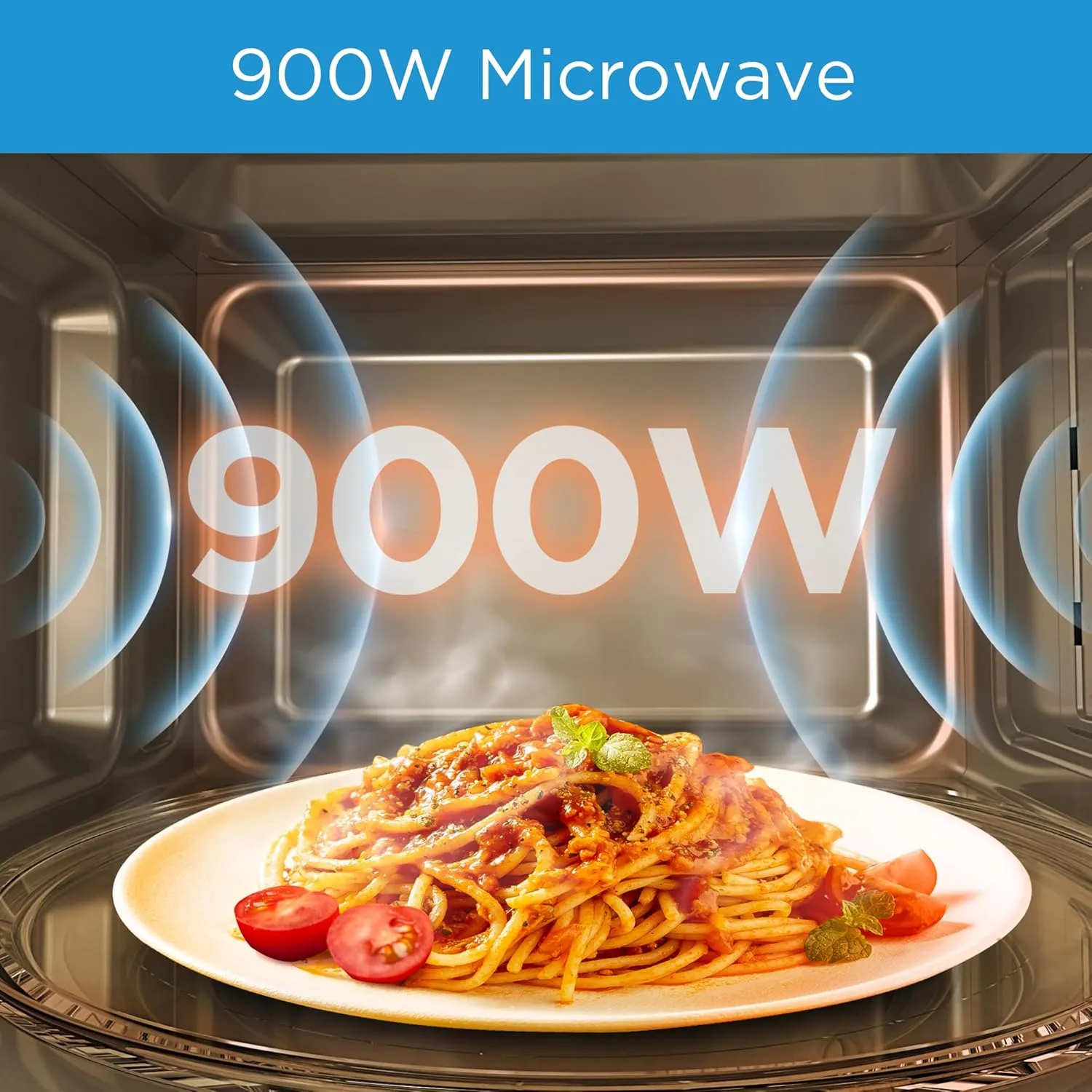 Midea 25L Digital Solo Microwave Oven, 900W Microwave Output, 10 Power Levels, 6 Auto Menus, Weight and Time Defrost, +30-Second Express Start, LED Display, Child Safety Lock, Silver – EM925A2GU-SL 2
