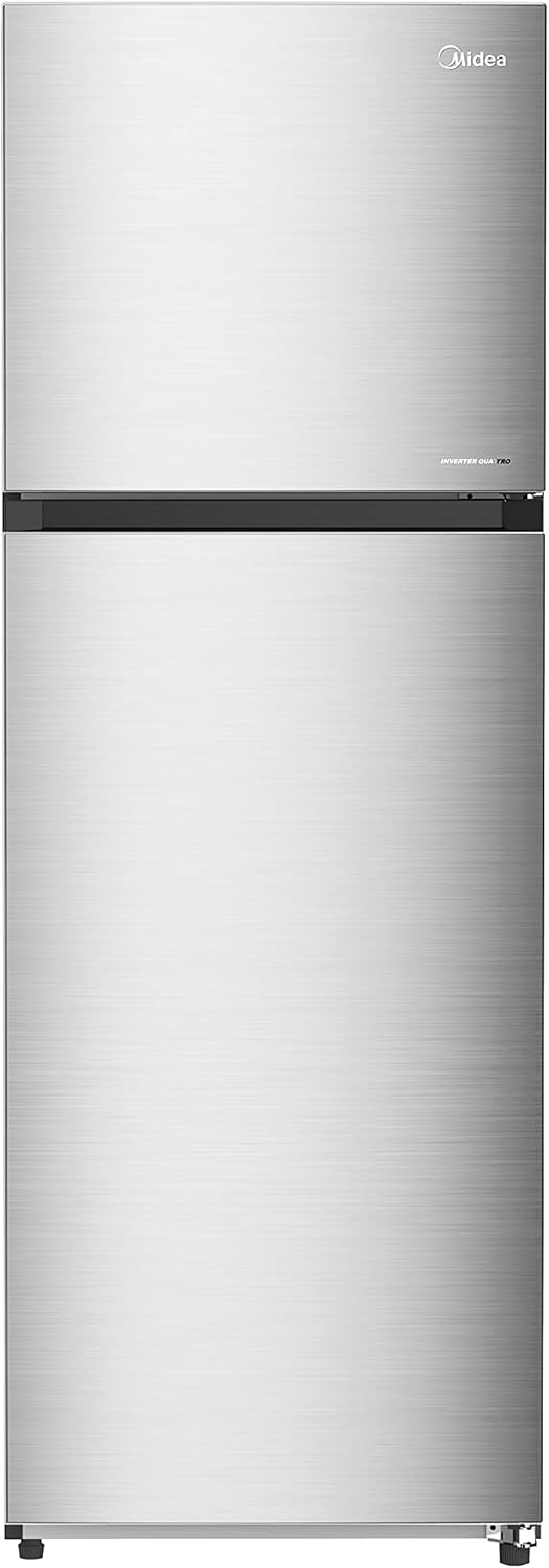 Midea 489L Gross / 338L Net Top Mount Double Door Refrigerator, Inverter Quattro Compressor, Total No Frost, Multi Air Flow, Smart Sensor, Active-C Fresh, Humidity Control, Electronic Temperature Control, Twist Ice Maker, Silver – MDRT489MTE46 2