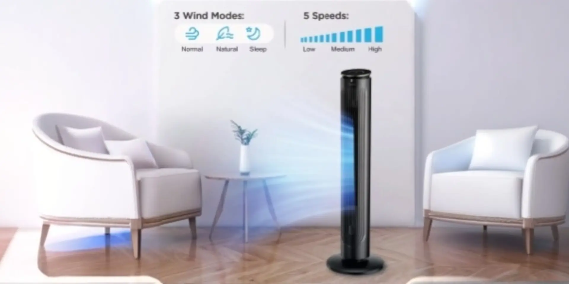 Midea 5 Speed Tower Fan – MFZ-100R0BPK 2