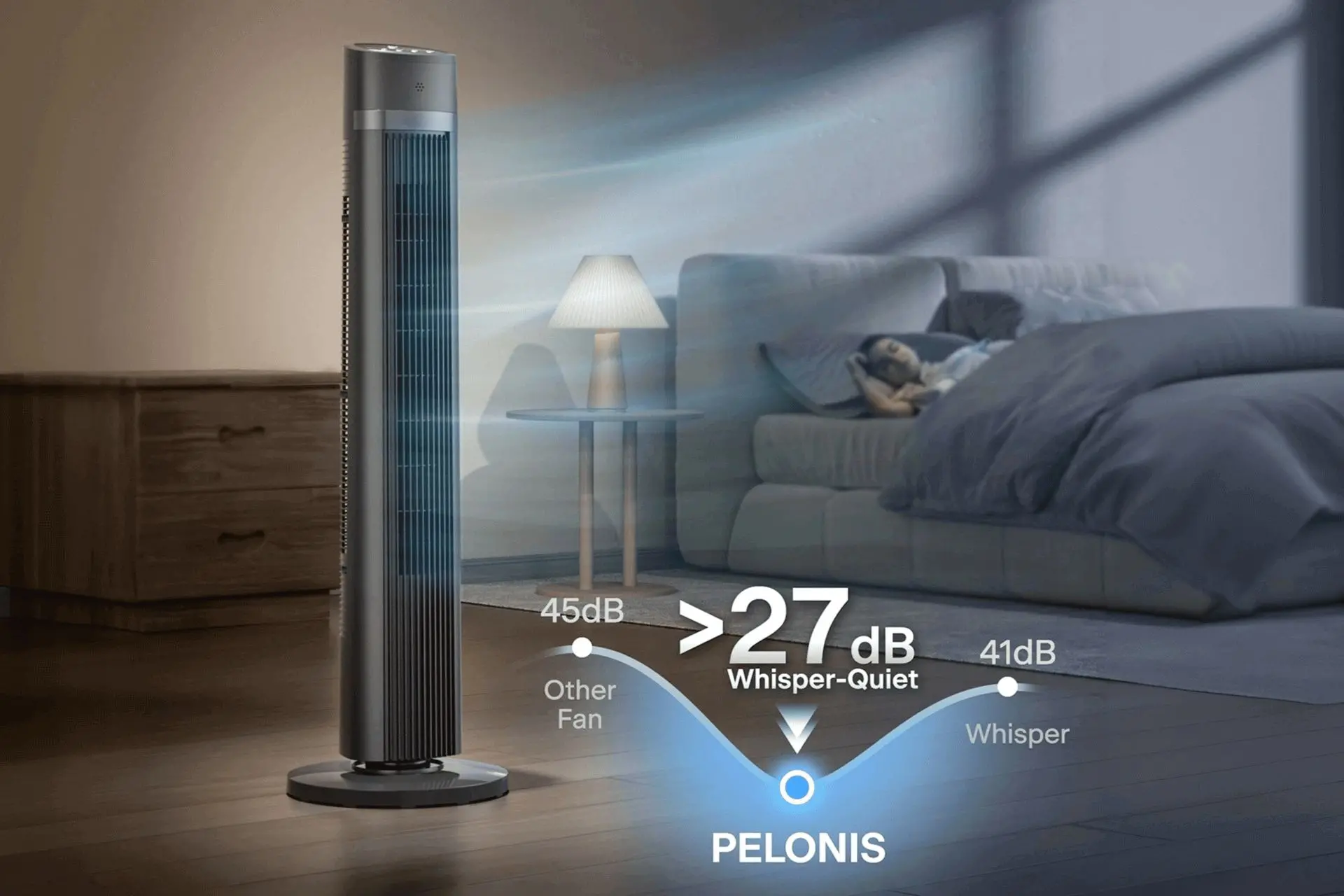 Midea 50W Speed Timer Tower Fan – FZ1018TRB 4