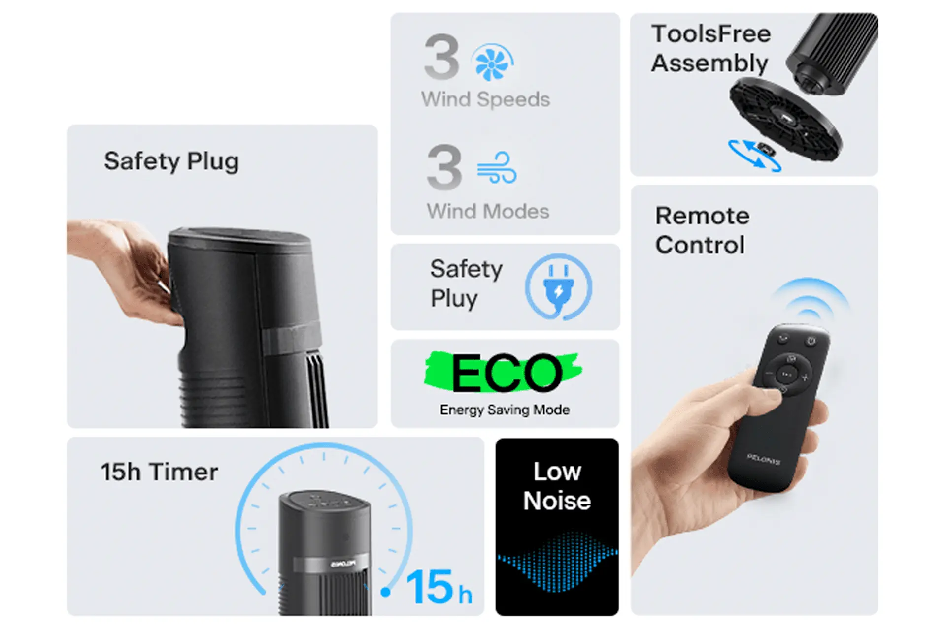 Midea 50W Speed Timer Tower Fan – FZ1018TRB 5
