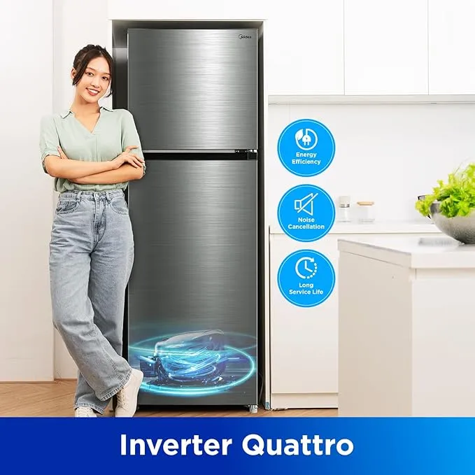 Midea Double Door 495L Refrigerator – Silver – MDRT495MTE46AE