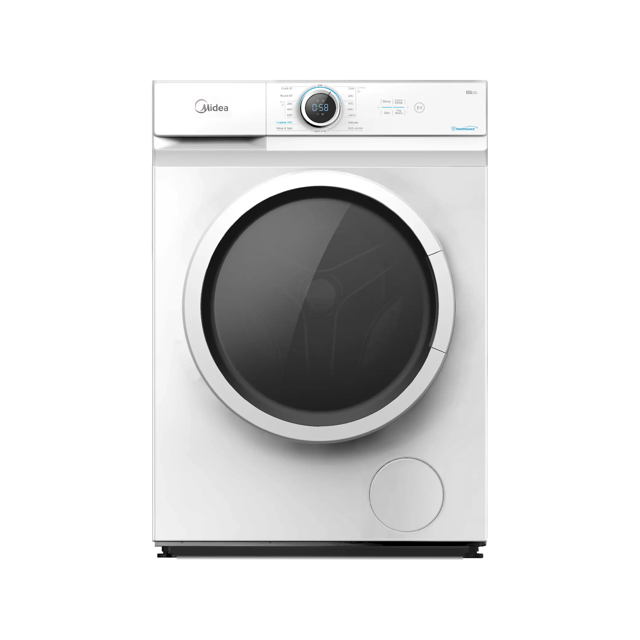 Midea Front Load Washer with Lunar Dial Hygiene 90°C - 7 Kg - White MF100W70/W-GCC