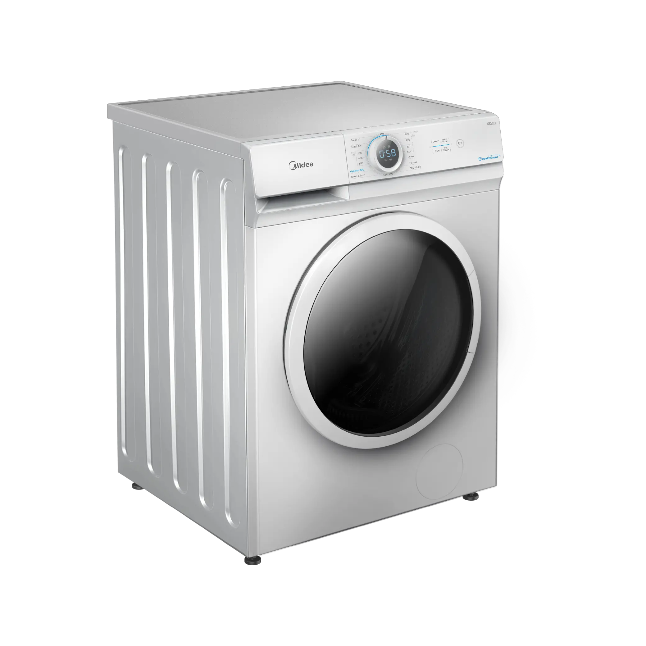 Midea Front Load Washer with Lunar Dial Hygiene 90°C - 7 Kg - White MF100W70/W-GCC