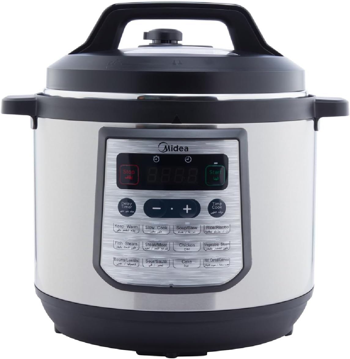 Midea MY-CS8001WP 8L 20-in-1 Multifunction Electric Pressure Cooker, 1200W, 20 Smart Preset Menus, LED Touch Control, 1.5mm Non-Stick Aluminium Inner Pot, Auto Keep Warm, Silver