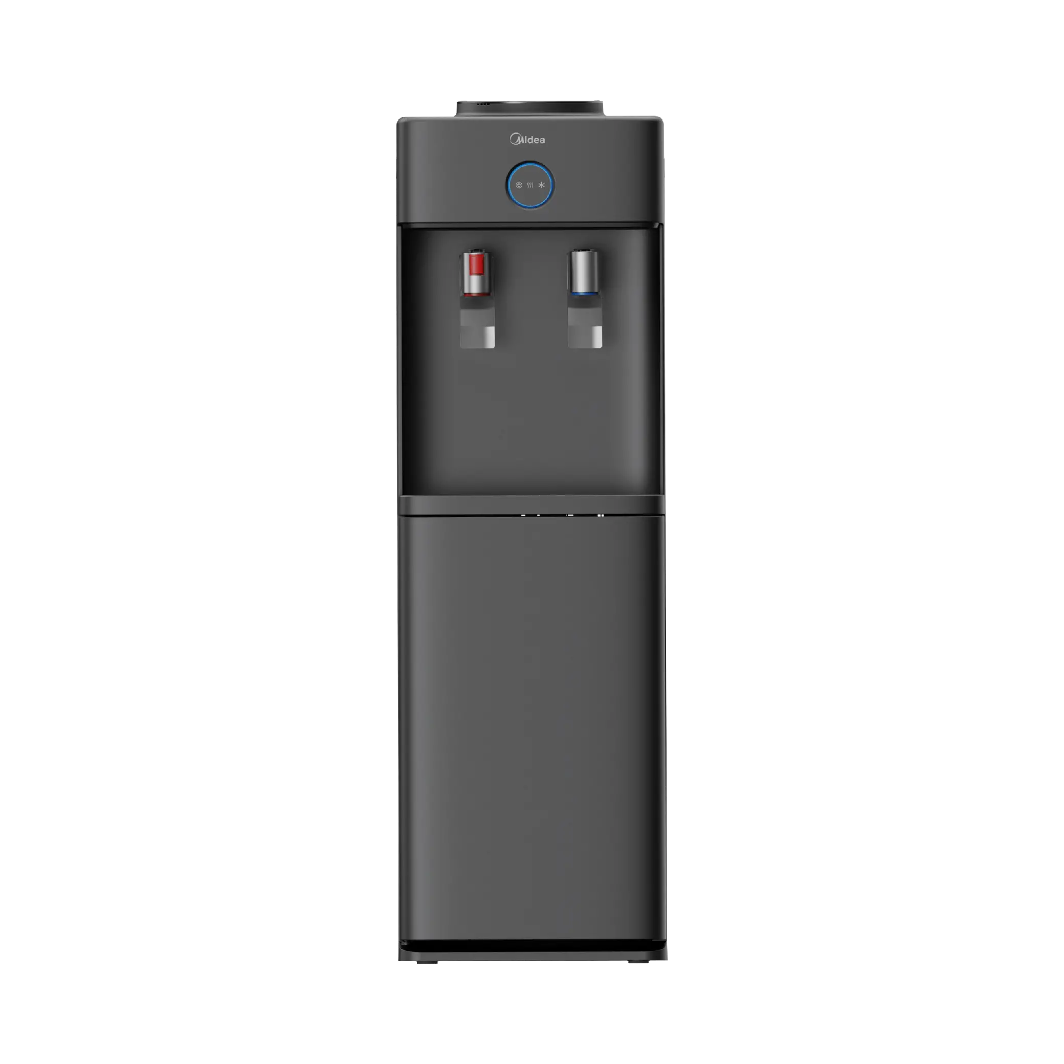 Midea YL2436S-WB-G Top Loading Water Dispenser – Black Hot & Cold Water Dispenser with Compressor Cooling, Stainless Steel Water Tanks, 35L Storage Cabinet, Child Safety Lock, Energy Saving Switches & LED Indicators