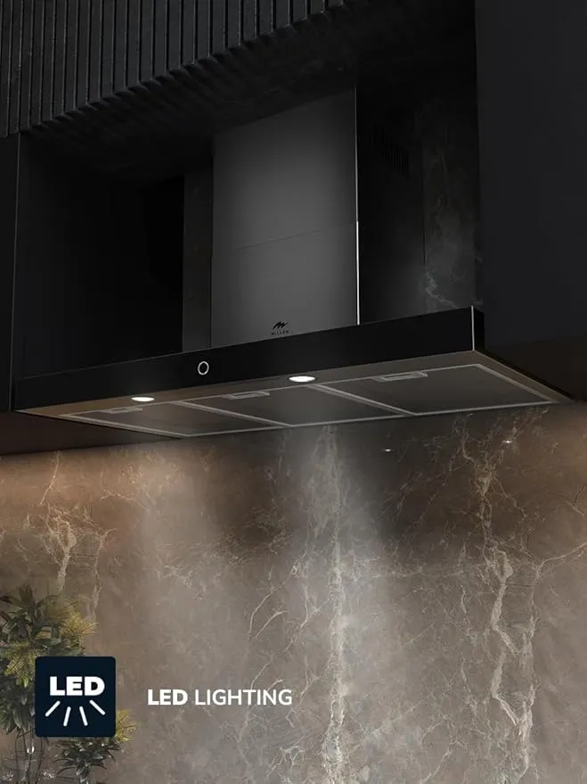 Millen 90cm Black Glass Range Hood 750m3/h MKH905IX 3