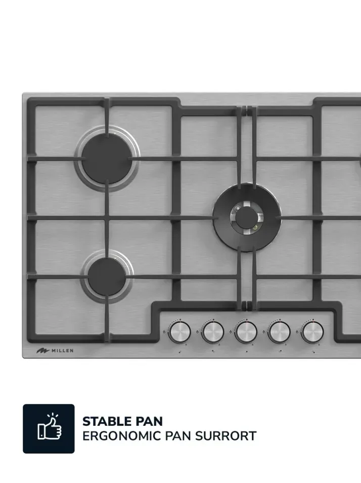millen 90cm built in gas hob with SABAF burners MGH 9001IX 2