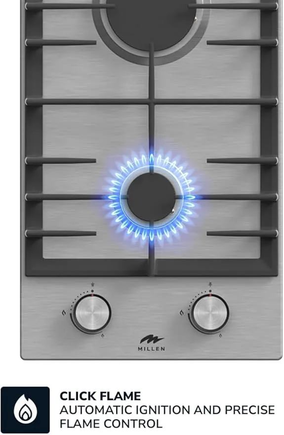 Millen built in 30cm premium two burners glass hob MGH 3001IX 4