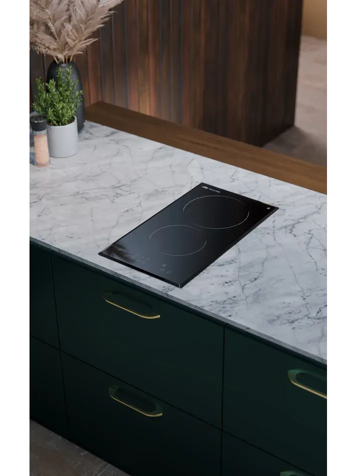 Millen Built-In Electric Hob 30cm Black Glass – MEH301BL 2 Heating Zones 3000W Touch Control 5