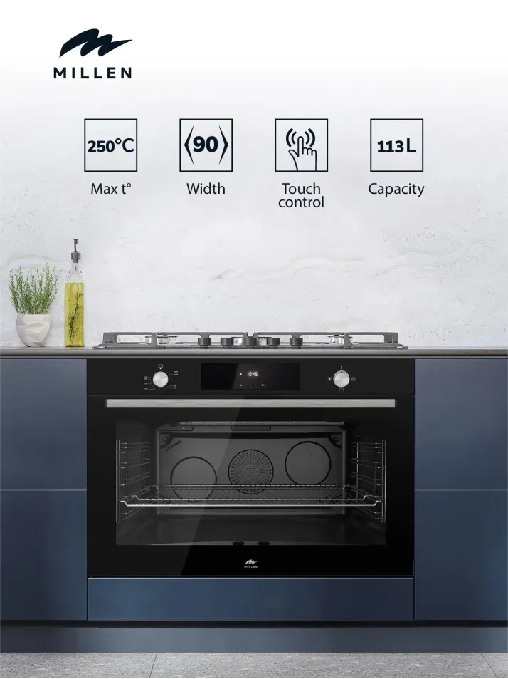 Millen built in gas oven 90cm MGO9041BL 2