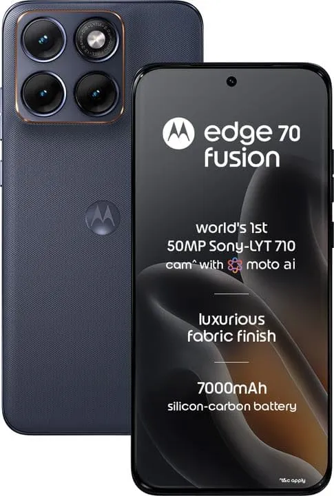 Motorola Edge 70 Fusion 5G Smartphone 12GB RAM 256GB Storage Dual SIM – 6.78-inch AMOLED Display, Snapdragon 7s Gen 4 Processor, 50MP AI Camera, 7000mAh Battery, 68W Fast Charging, Premium Design