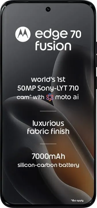 Motorola Edge 70 Fusion 5G Smartphone 12GB RAM 256GB Storage Dual SIM – 6.78-inch AMOLED Display, Snapdragon 7s Gen 4 Processor, 50MP AI Camera, 7000mAh Battery, 68W Fast Charging, Premium Design 3