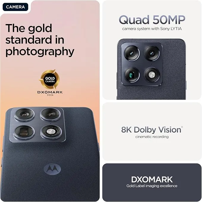 Motorola Signature 5G Smartphone 16GB RAM 512GB Storage Dual SIM – Premium Display, Advanced AI Camera System, Flagship Performance Processor, Fast Charging, Premium Design