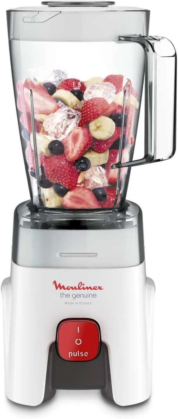 MOULINEX Blender | Genuine 1.75 L Blender Smoothie Maker | Mixer | 500 W |2 Attachments | One Speed and Pulse Function |White | LM242B28 4