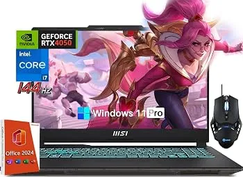 "MSI Cyborg 15 Gaming Laptop, 15.6"" FHD Display, Intel i7-13620H, 16 GB DDR5, 1 TB SSD, GeForce RTX 4050, Backlit Keyboard, Wi-Fi 6, Microsoft Office Lifetime License & Windows 11 Pro, Gaming Mouse"
