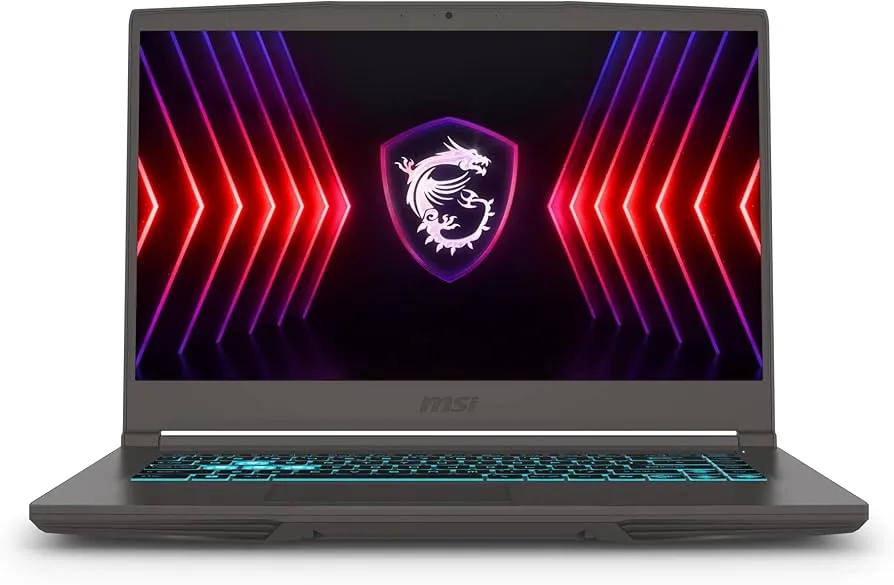 msi Thin 15.6 inch FHD 144Hz Gaming Laptop, AMD Ryzen 5 7535HS, 16GB RAM, 512GB SSD, NVIDIA GeForce RTX 4050, Webcam, Backlit Keyboard, Gray, Windows 11 Home