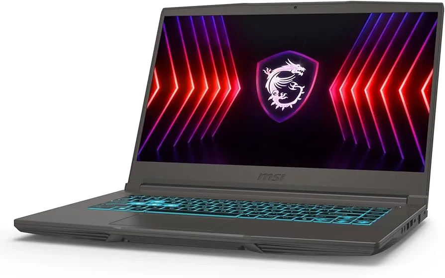 msi Thin 15.6 inch FHD 144Hz Gaming Laptop, AMD Ryzen 5 7535HS, 16GB RAM, 512GB SSD, NVIDIA GeForce RTX 4050, Webcam, Backlit Keyboard, Gray, Windows 11 Home