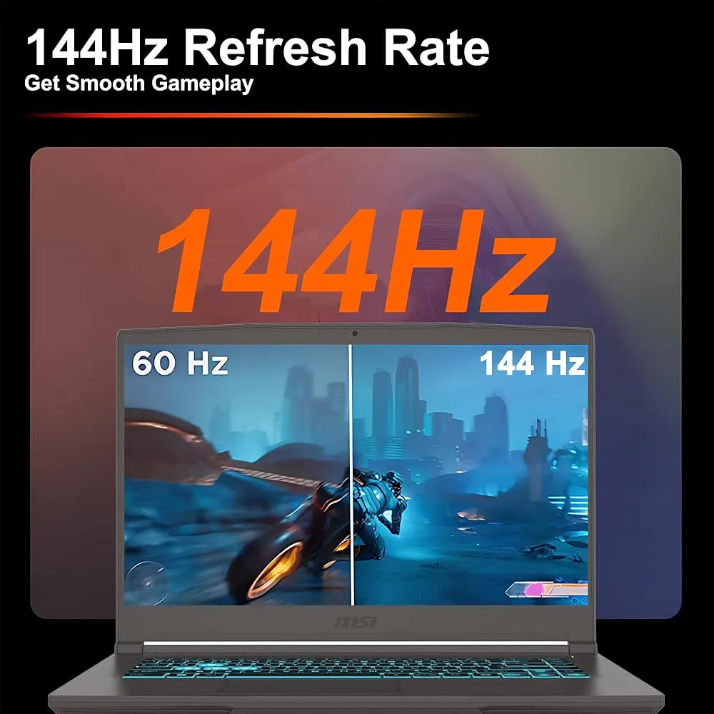 "MSI Thin 15 Gaming Laptop | 15.6"" FHD IPS 144Hz | Intel 8-core i5-12450H (>i7-11800H) | 16GB DDR4 1TB SSD | GeForce RTX 3050 | Backlit USB-C Win11Pro w/DLCA Accessory"