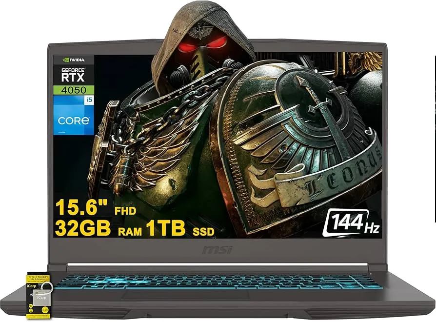 "MSI Thin 15 Gaming Laptop | 15.6"" FHD IPS 144Hz | Intel 8-core i5-12450H (>i7-11800H) | 16GB DDR4 512GB SSD | GeForce RTX 3050 | Backlit USB-C Win11Pro w/DLCA Accessory"