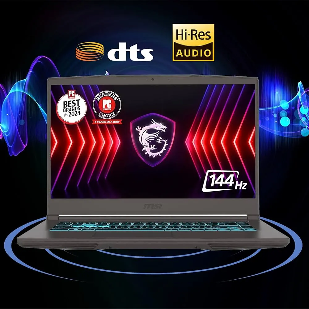 "MSI Thin 15 Gaming Laptop | 15.6"" FHD IPS 144Hz | Intel 8-core i5-12450H (>i7-11800H) | 16GB DDR4 1TB SSD | GeForce RTX 3050 | Backlit USB-C Win11Pro w/DLCA Accessory" 5