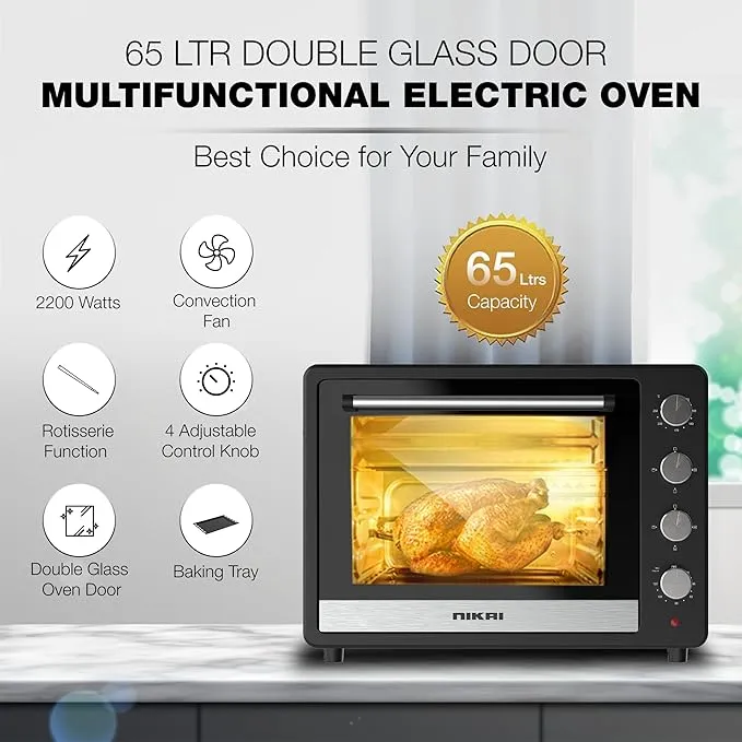 Nikai 65L Electric Oven – NT6500SRC1 Electric Oven with Convection & Rotisserie 2