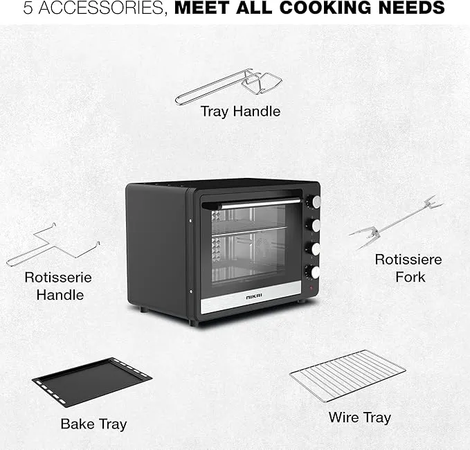 Nikai 65L Electric Oven – NT6500SRC1 Electric Oven with Convection & Rotisserie 4