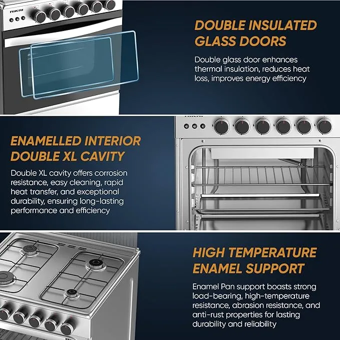 Nikai GAS COOKER 60CM GAS U6068FSE1 3