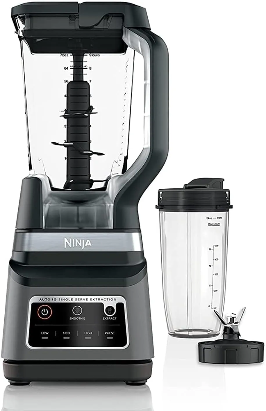 Ninja 2-In-1 Professional Blender, One Touch Blending Programs, 1200W, Black/Grey, BN750ME