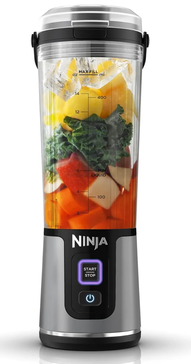 Ninja Blast Portable Blender, 530ml, Leakproof Lid & Sip Spout, Rechargeable, Portable Smoothies, Protein Shakes, Blends Ice & Frozen Fruit, Black, BC151MEBK, 2 Years Warranty