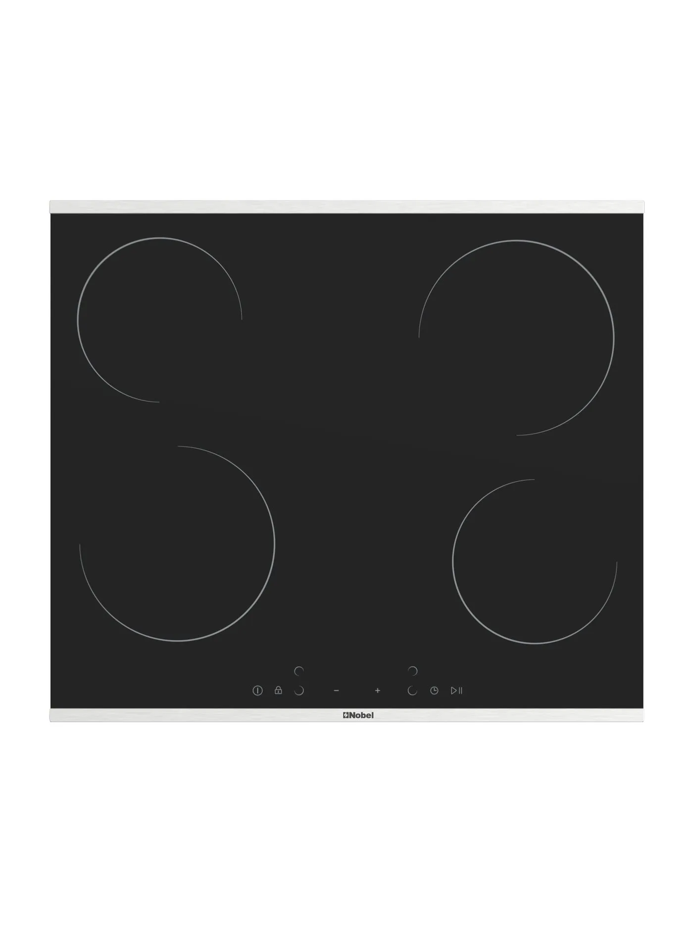 Nobel NBH6041V 60cm Built-In Ceramic Hob – Black Vitroceramic Electric Cooktop with 4 Hi-Light Cooking Zones, Touch Control Panel, 9 Power Levels, Child Safety Lock, Overheating Protection & 6000W Maximum Power