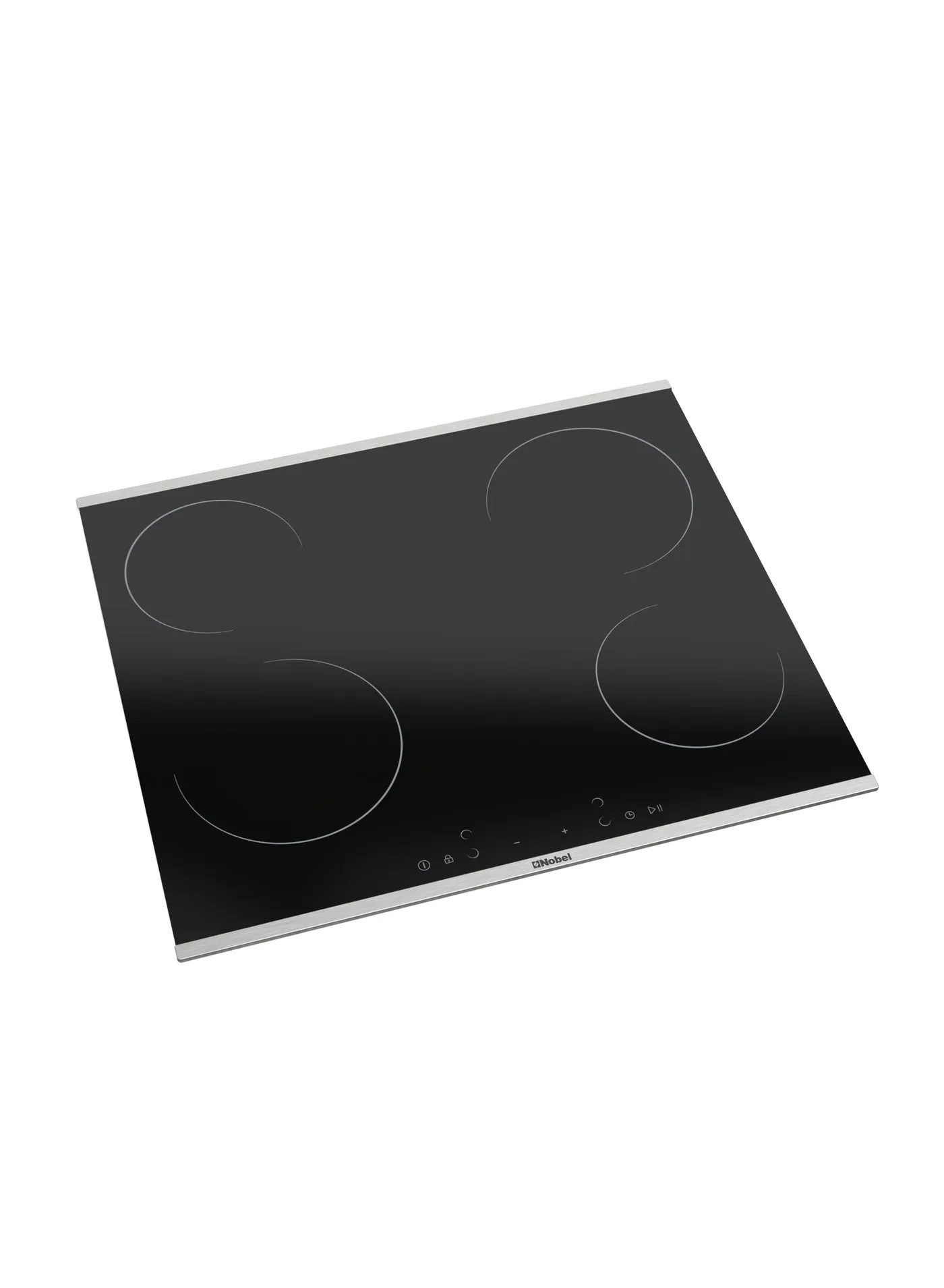 Nobel NBH6041V 60cm Built-In Ceramic Hob – Black Vitroceramic Electric Cooktop with 4 Hi-Light Cooking Zones, Touch Control Panel, 9 Power Levels, Child Safety Lock, Overheating Protection & 6000W Maximum Power