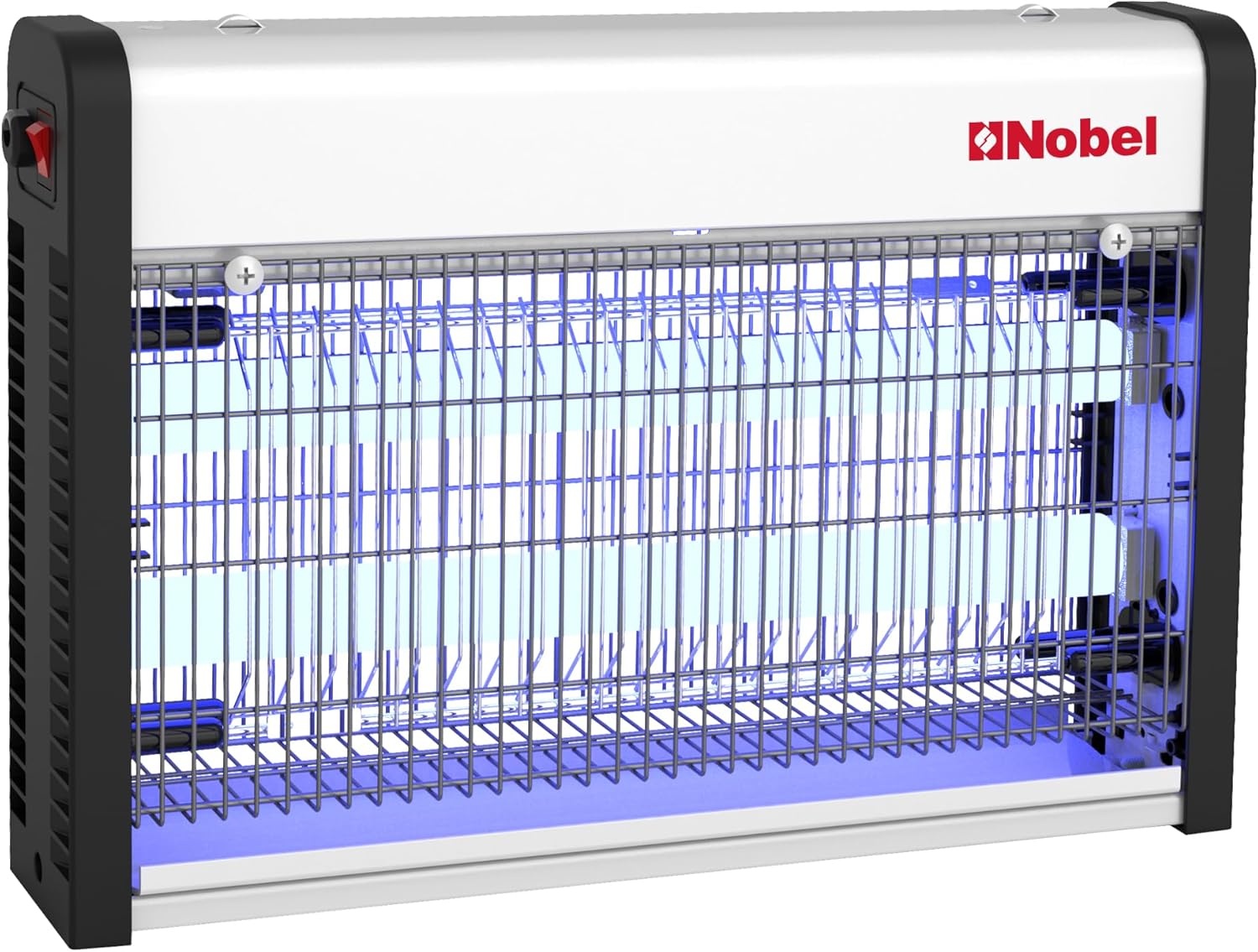 Nobel NIK820 Ultra-Slim Insect Killer, 28W, Twin UV Tubes, 80m² Coverage, Aluminium-Alloy Oil-Proof Housing, Built-In Suction Fan, Scratch-Resistant Metal Guard, White – 1-Year Warranty