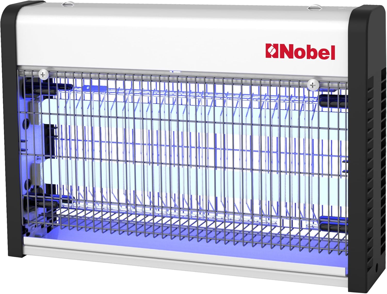 Nobel NIK820 Ultra-Slim Insect Killer, 28W, Twin UV Tubes, 80m² Coverage, Aluminium-Alloy Oil-Proof Housing, Built-In Suction Fan, Scratch-Resistant Metal Guard, White – 1-Year Warranty