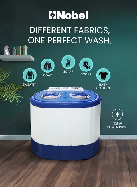 Nobel Twin Tub Washing Machine – White – NWM300 3