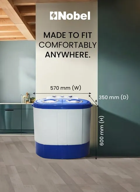 Nobel Twin Tub Washing Machine – White – NWM300 4