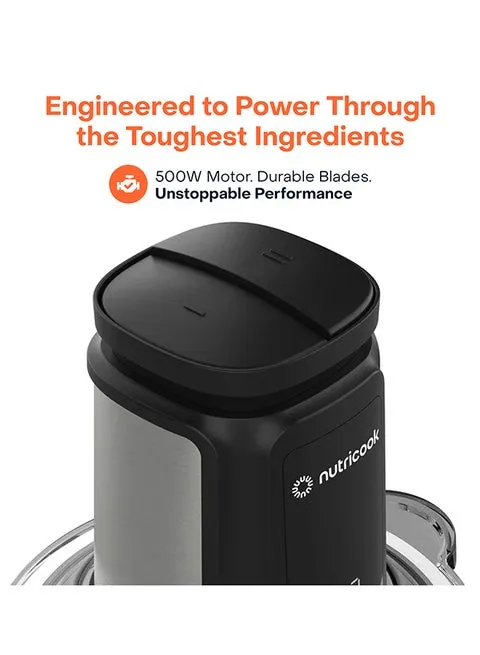 Nutricook Multi-Purpose Glass Chopper & Mincer 500W 1.2L NC-CH1200 Black 3