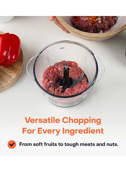 Nutricook Multi-Purpose Glass Chopper & Mincer 500W 1.2L NC-CH1200 Black 4