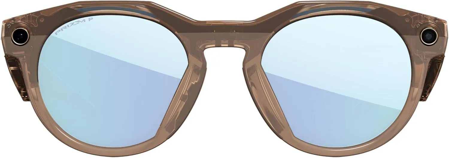 OAKLEY Meta HSTN - AI Glasses for Men & Women - Sport & Lifestyle - Brown (1 Year manufacturer warranty) 12174142 | 16 MP Camera, 60 FPS Video, Voice Command, Open-Ear Audio, 8H Battery, Meta AI App - Prizm™ Black Polarized Lenses
