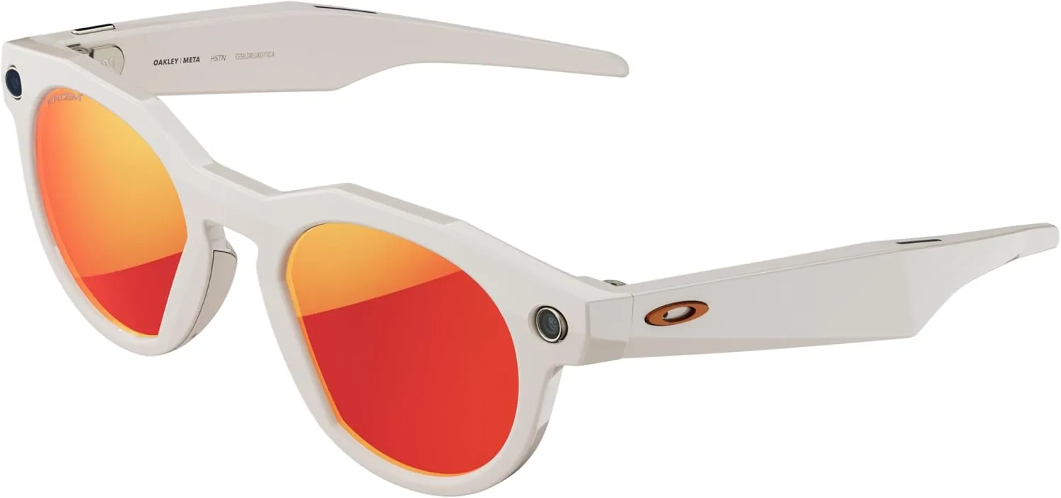 Oakley Meta HSTN, Warm Grey | Smart AI Glasses for Men, Women — Performance for Sports, Athletes — Camera, Audio, Video — 8 Hour Battery — 3K HD Resolution — Prizm™ Polarized Transitions® Lenses | 14 MP Camera, 60 FPS Video, Voice Command, Open-Ear Audio, 8H Battery, Meta AI App - Prizm™ Ruby Lenses
