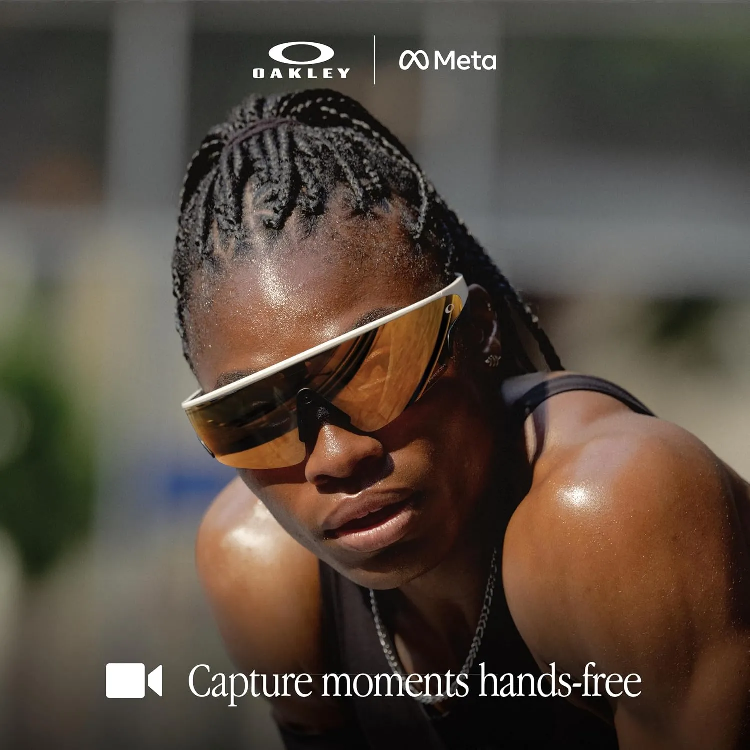 OAKLEY Meta Vanguard - AI Glasses for Men & Women - Sport Eyewear - White | 12MP Camera, 3K Ultra HD, Voice Command, Immersive Audio, 9H Battery, IP67 Waterproof, Meta AI App - Prizm™ Sapphire Lenses 3