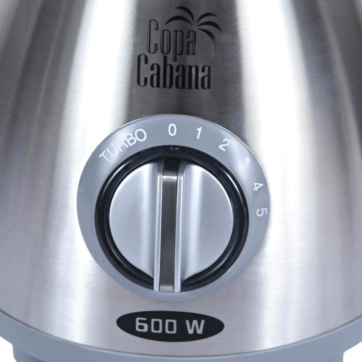 Palson Copacabana Jug Blender, 600W Powerful Motor, 1.5L Glass Jar, 5 Speed Settings, Turbo Function, Stainless Steel Blades & Grinder Attachment – 30528, Silver 3