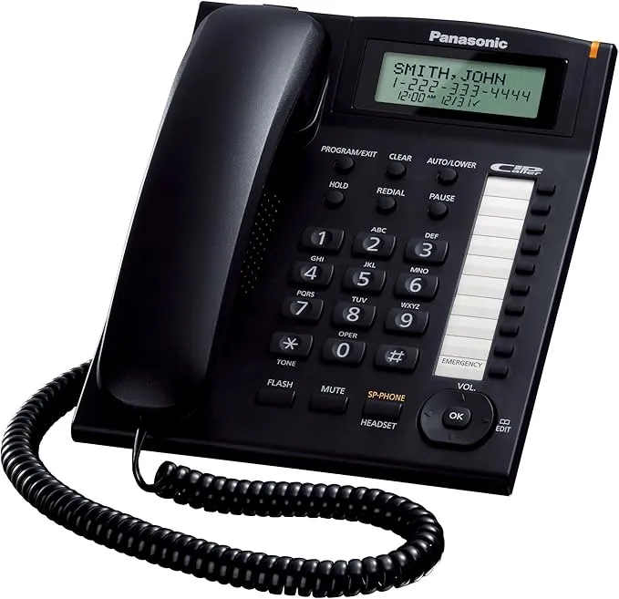 Panasonic Corded Landline Phone with Caller ID KX-TS880BK Black