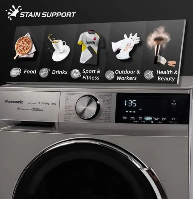 Panasonic Front Load Washer Dryer Combo 8 kg Wash + 6 kg Dry NA-S086M4