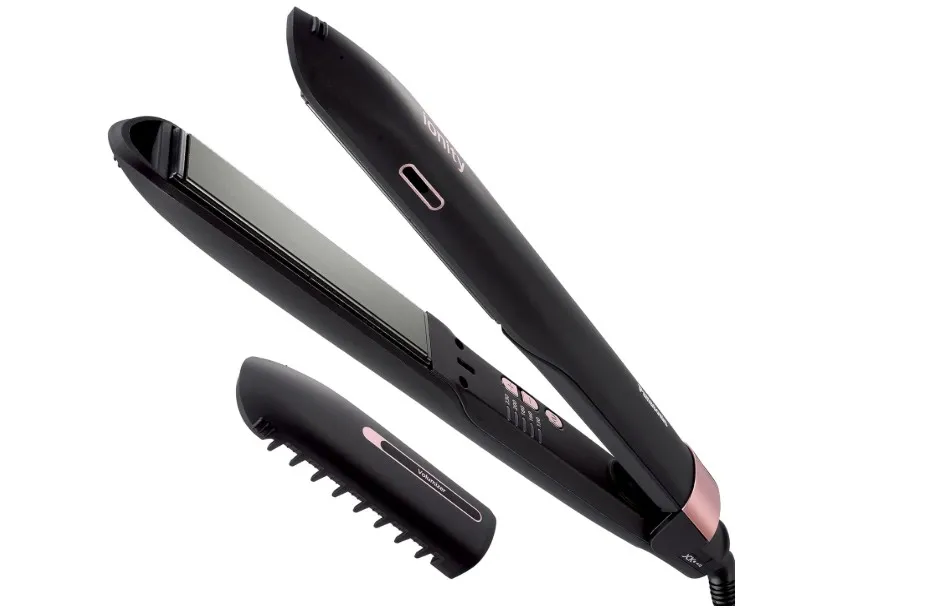 Panasonic Hair Straightener EH-HV70 Ionity Curl Volumize Keratin Coconut Oil Infused Ceramic Plates, One Size