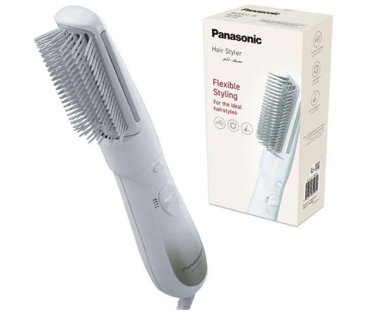 Panasonic Hair Styler, Hot Air Brush for Drying & Styling, Smooth Blow-Dry Finish, Dry/Set/Cool 3 Heat Modes, One Step Hair Styler Brush, EH-KA11, White