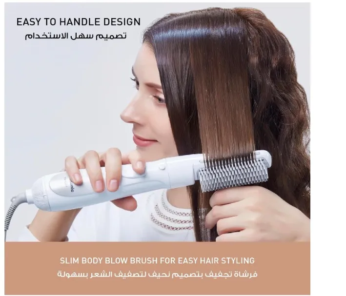 Panasonic Hair Styler, Hot Air Brush for Drying & Styling, Smooth Blow-Dry Finish, Dry/Set/Cool 3 Heat Modes, One Step Hair Styler Brush, EH-KA11, White 3