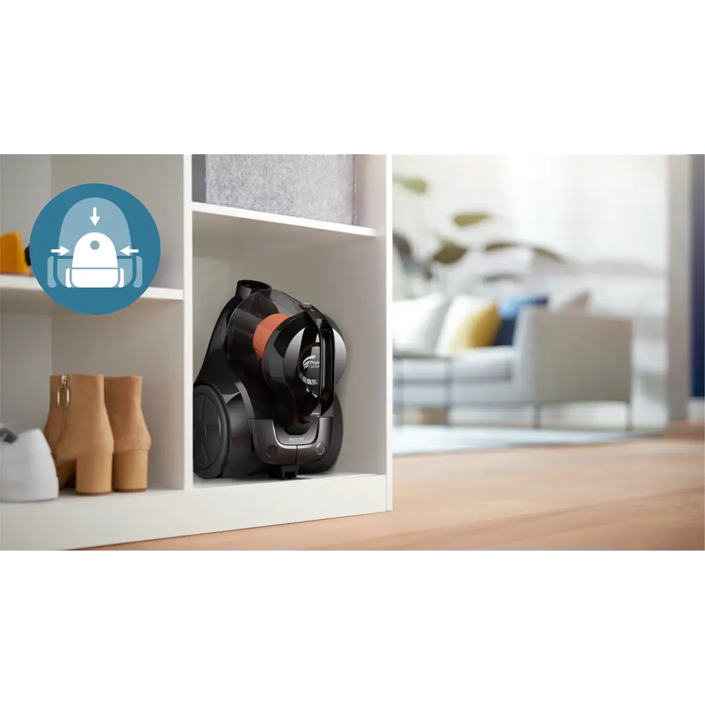 Philips 1000 Series Bagless Vacuum Cleaner, 1.3L, 1200W, XB1042/10, Black & Coral 3