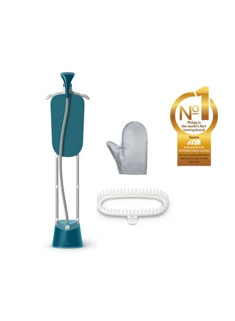 Philips 1000 Series Upright Garment Steamer, 1.8L, 1800W, STE1040/26, Blue