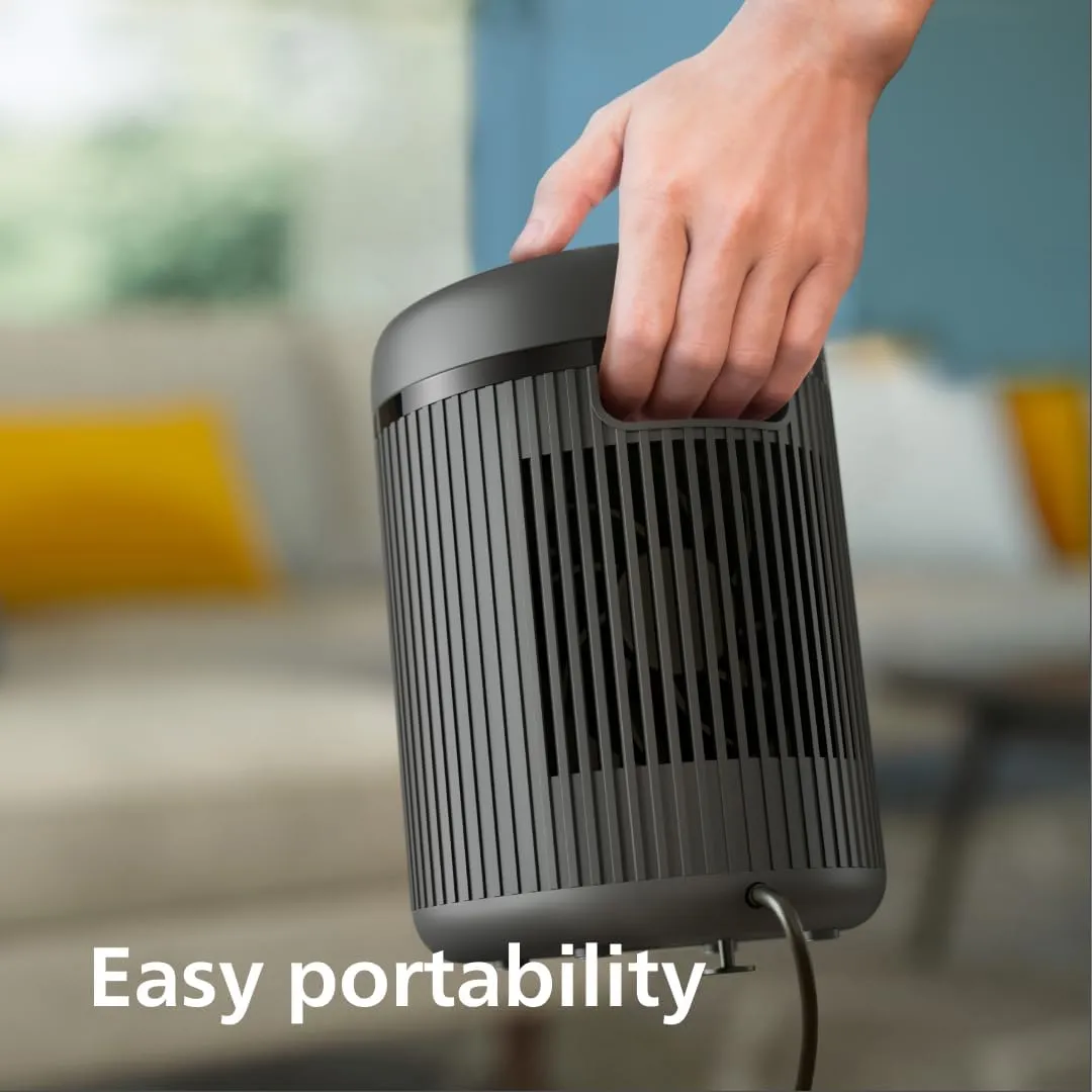Philips 2000 Series Compact Ceramic Fan Heater – Rapid 2-Second Heat, Energy Efficient, Ultra-Quiet 24dB, 5 Modes, 5 Safety Features, 1500W - CX2120/01 | Up to 25% energy saving, up to 24 dB(A) quiet, temperature control, 5 safety functions (CX2120/01)